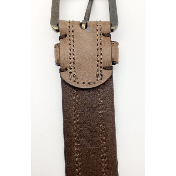 Columbia Brown genuine leather mens belt with double stitching - Large 38 - 40 - Picture 10 of 11